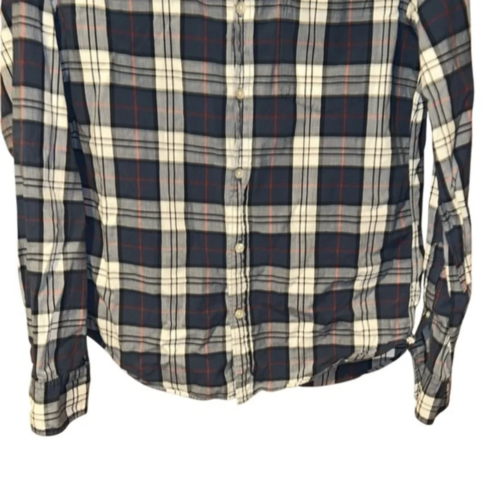 J. Crew Men’s Slim Fit Shirt Blue‎ Plaid Button Down Woven Cotton Size Medium